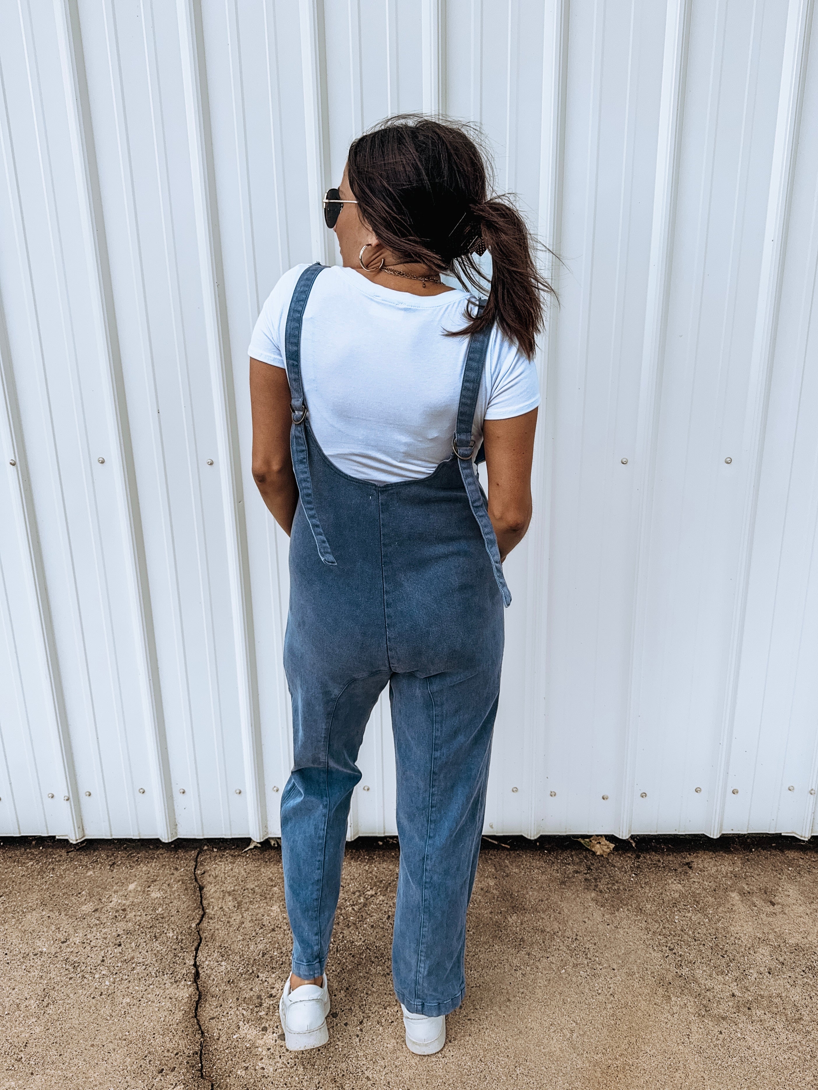 Nothing Left At All Buckle Denim Jumpsuit