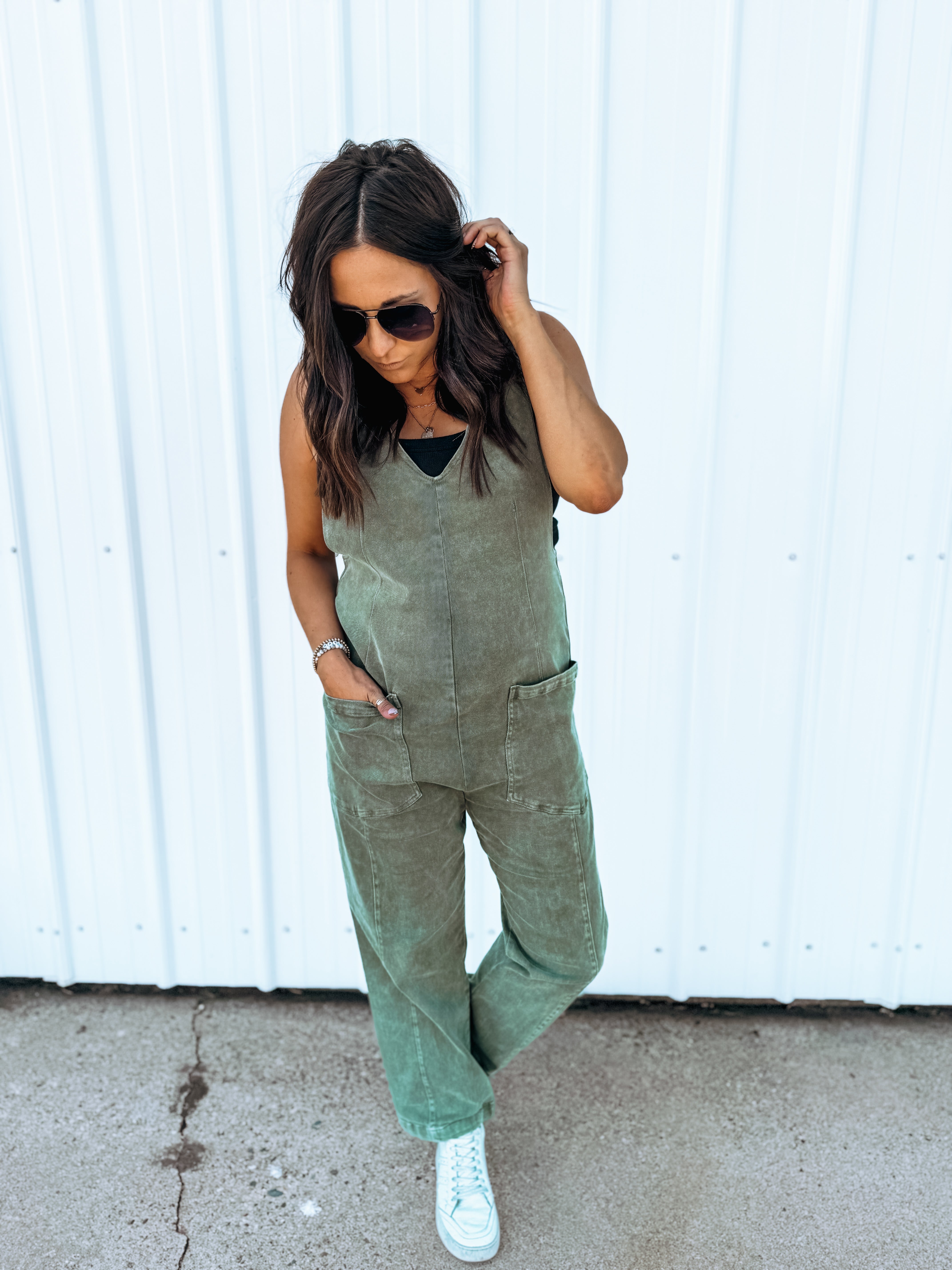 Nothing Left At All Buckle Denim Jumpsuit