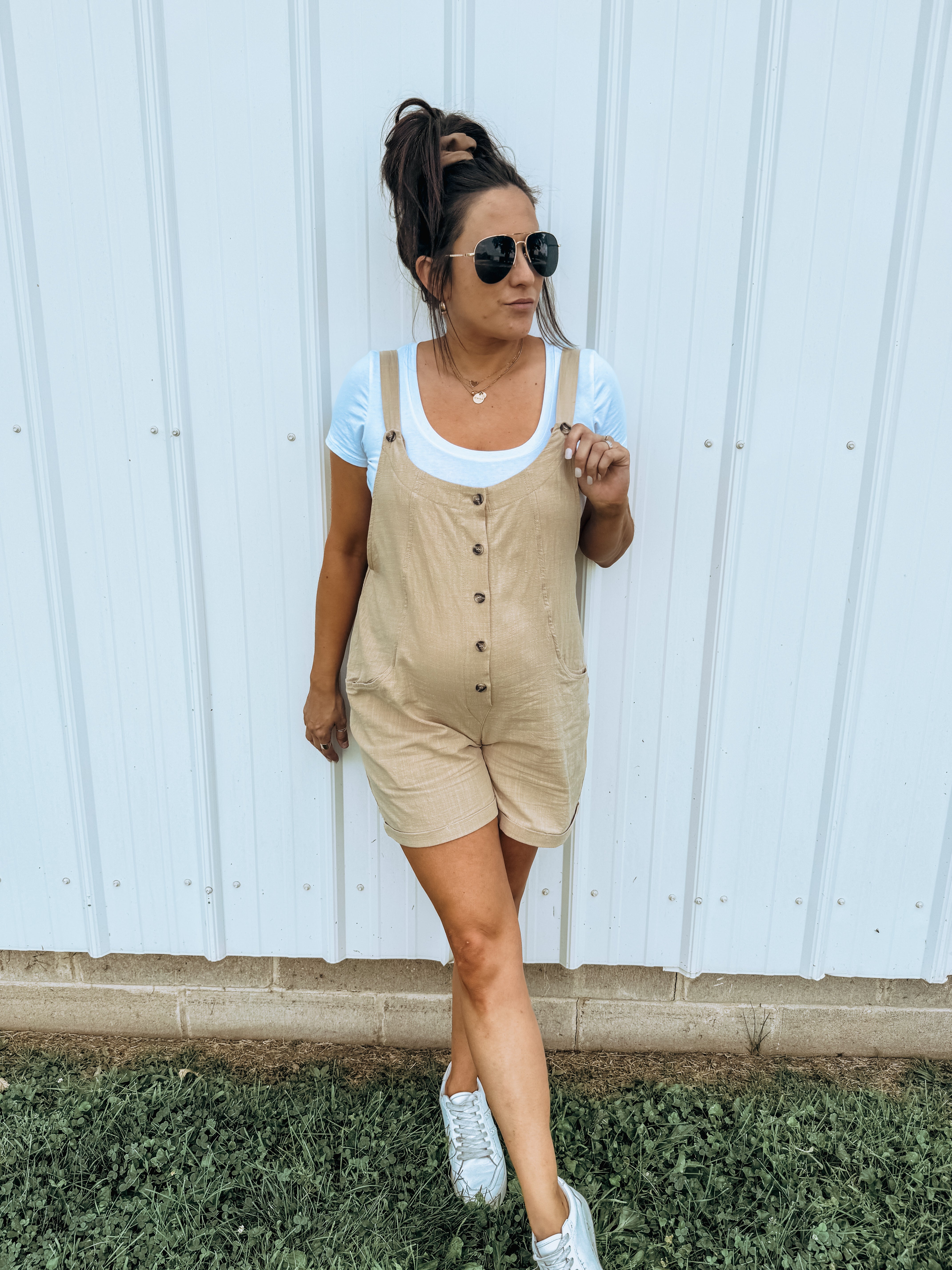 High Road Button Linen Romper