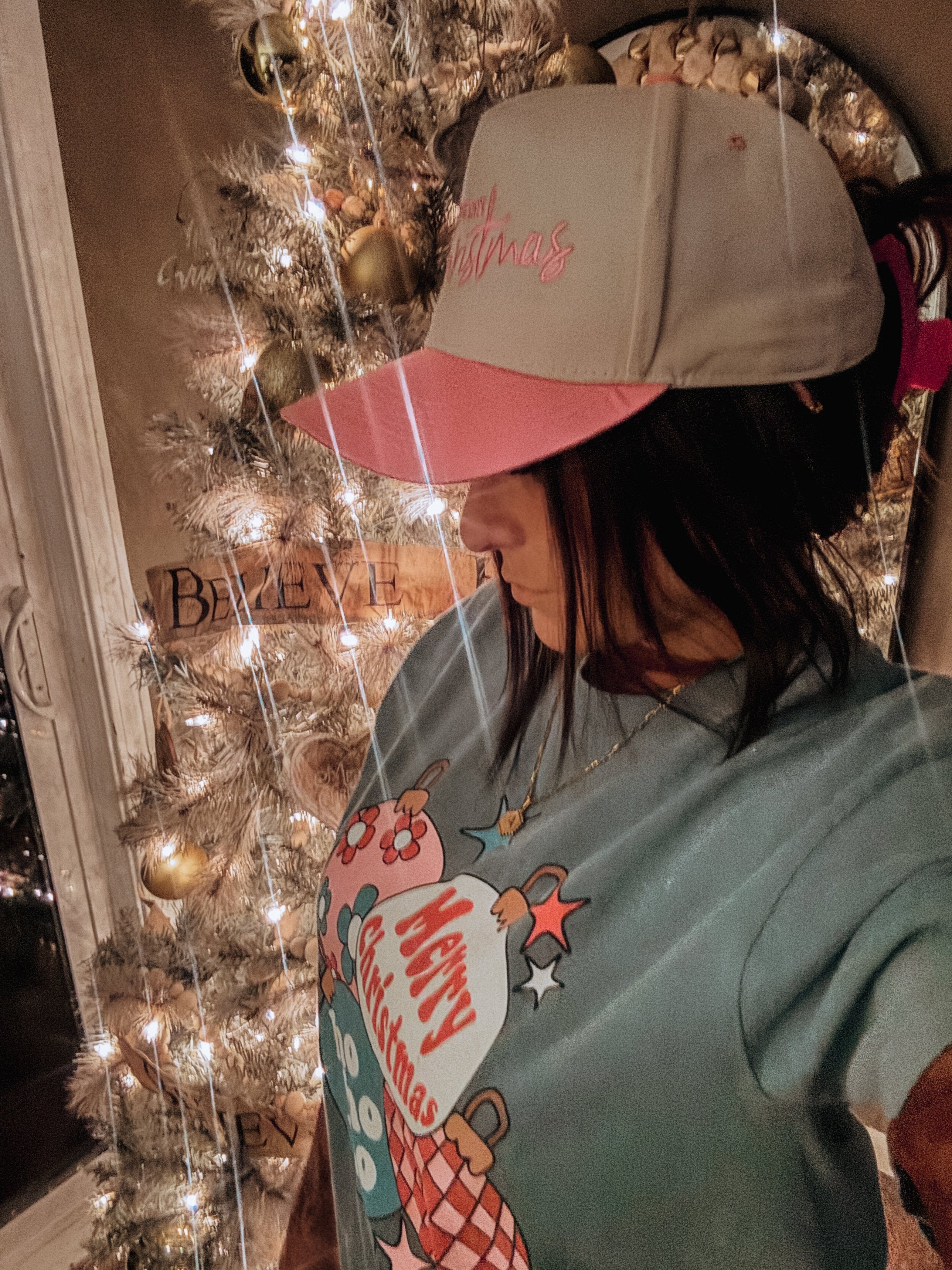 PINK Merry Christmas Trucker Hat