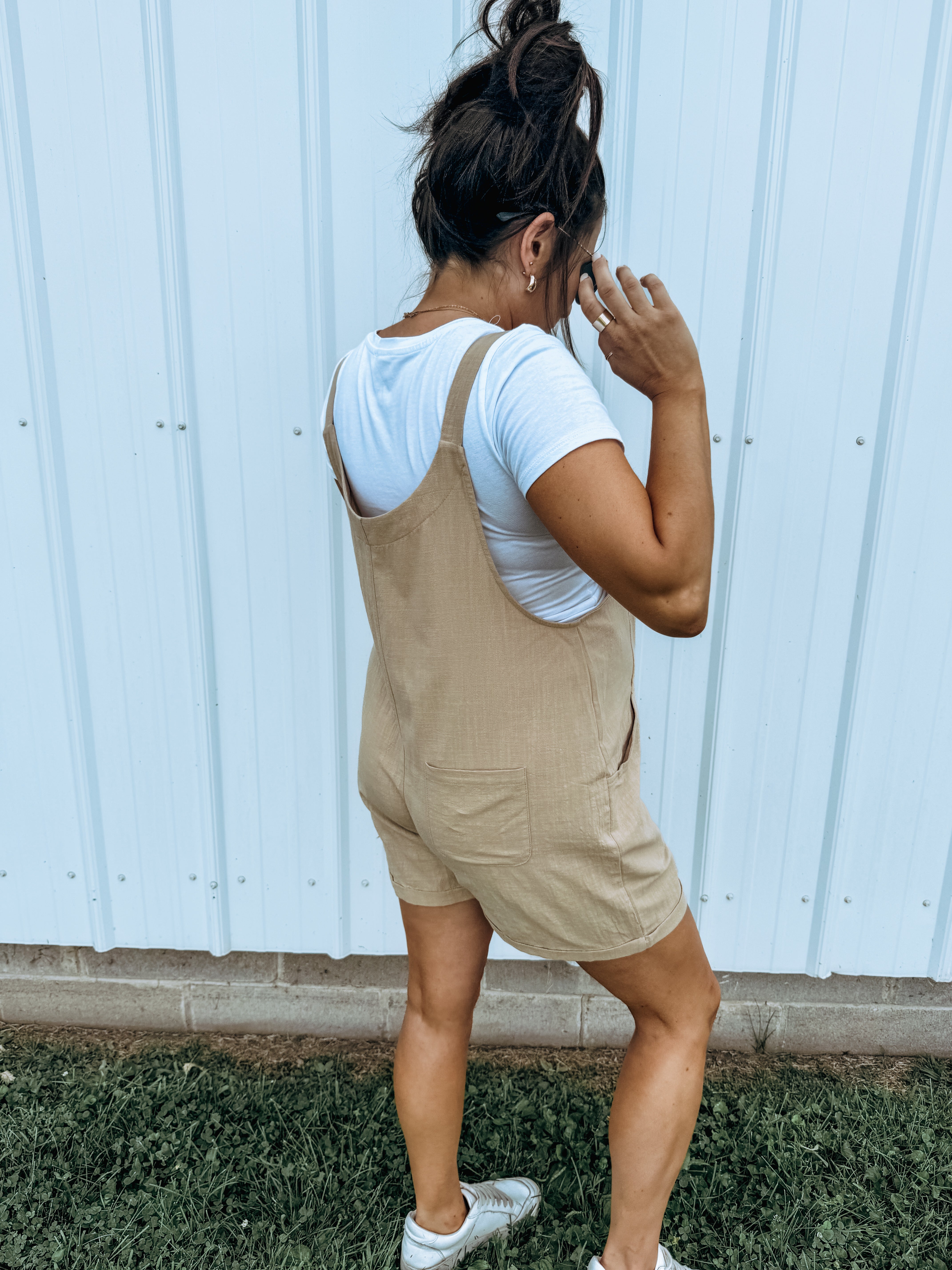 High Road Button Linen Romper