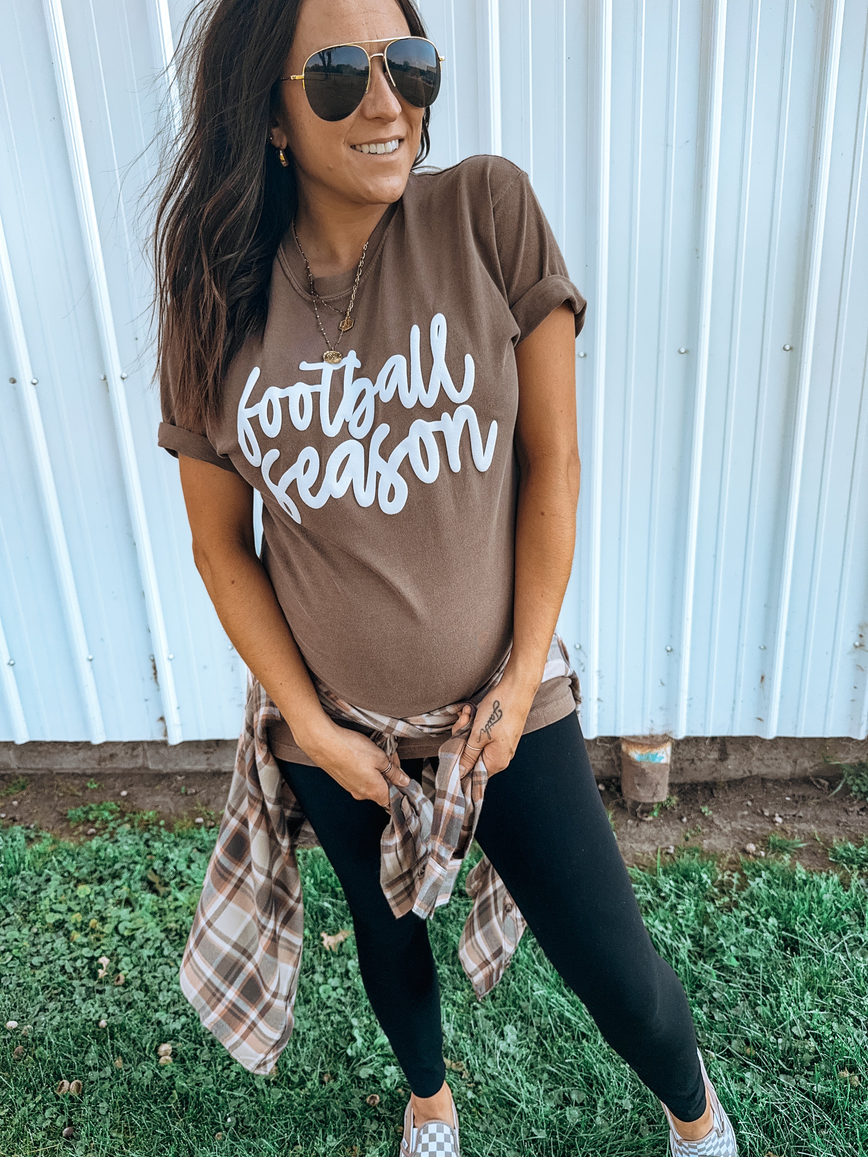 Football Season Puff Tee in Espresso