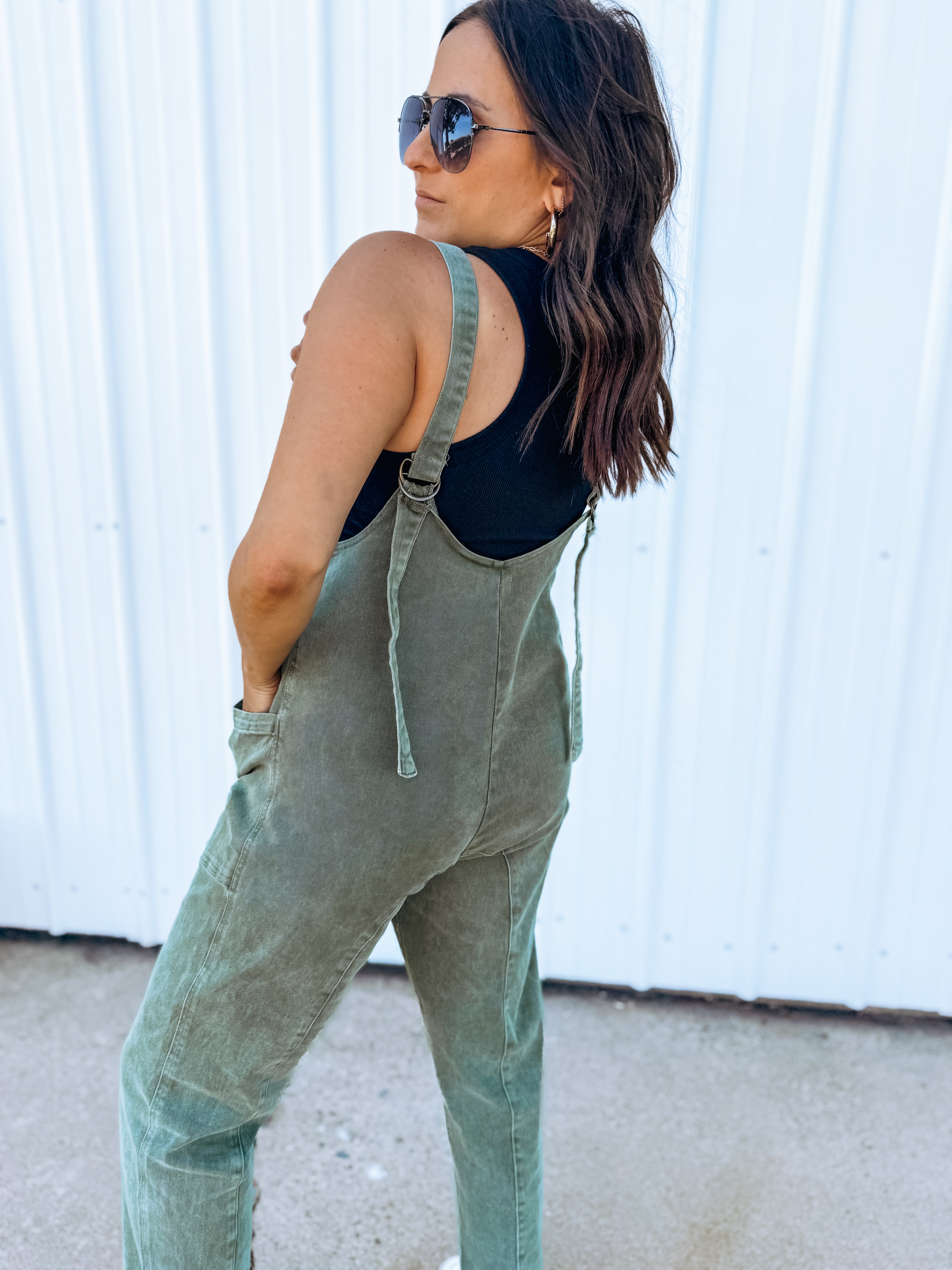 Nothing Left At All Buckle Denim Jumpsuit