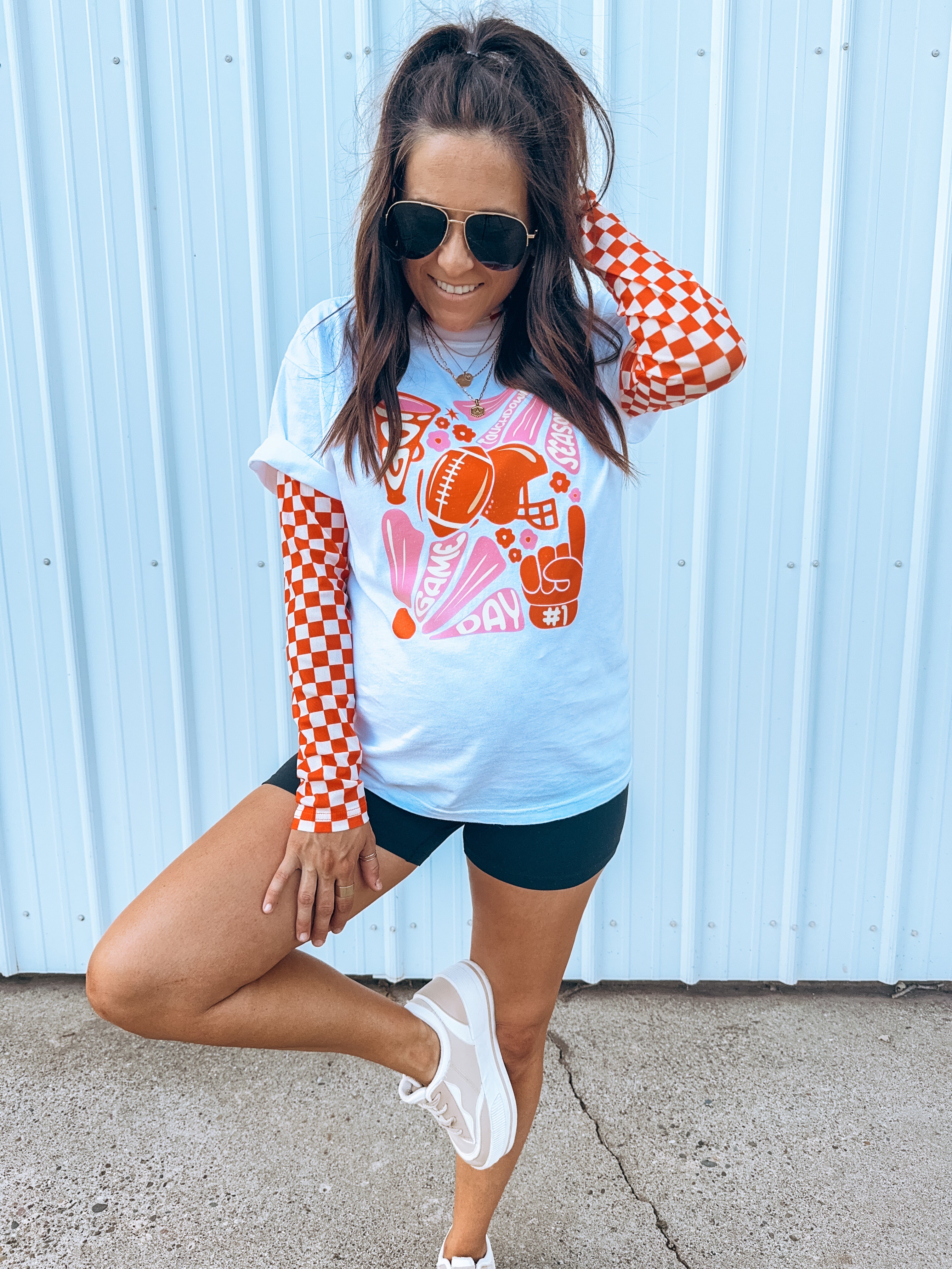 Touchdown Season Girly Graphic- Pink & Orange