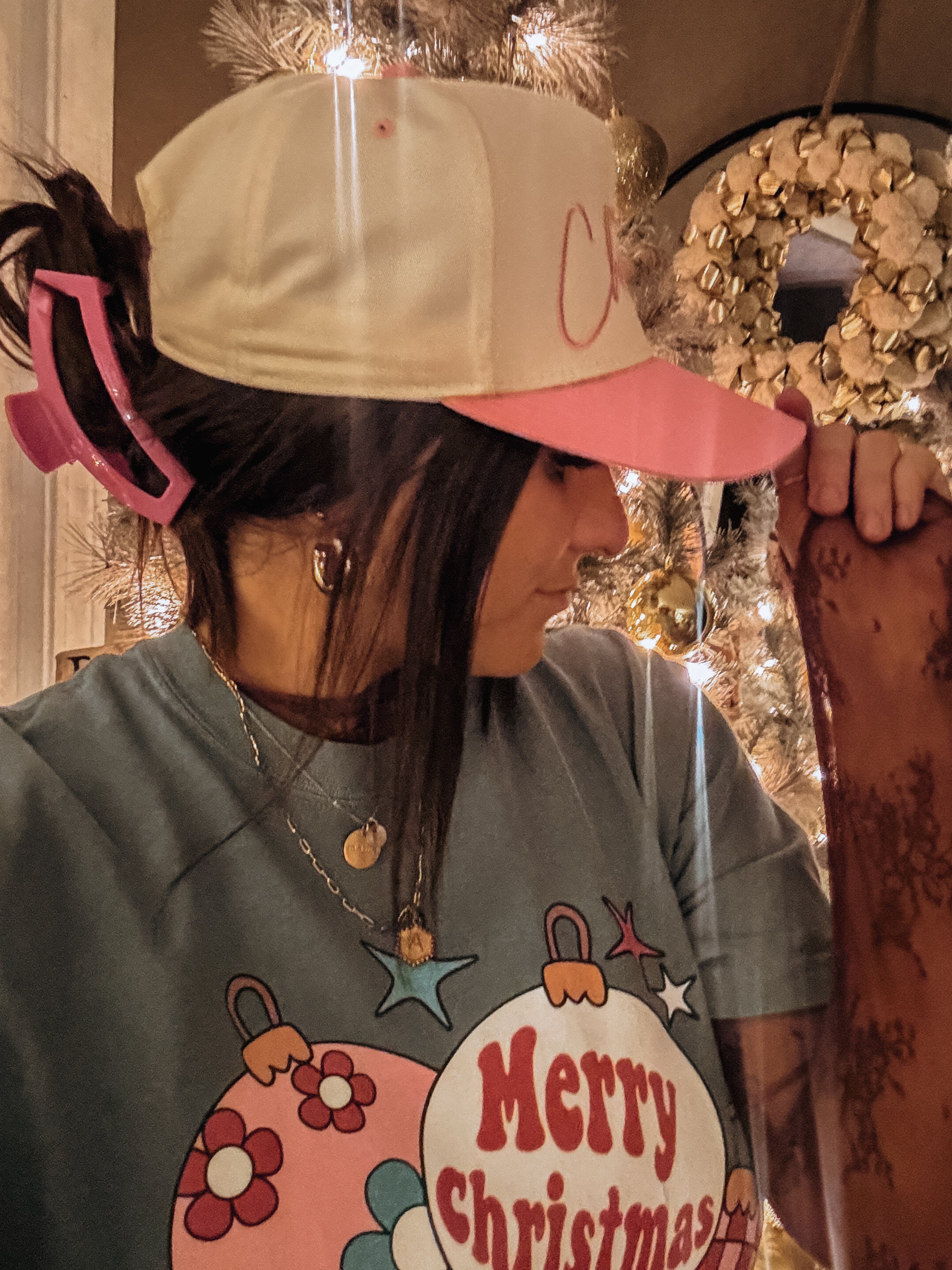 PINK Merry Christmas Trucker Hat