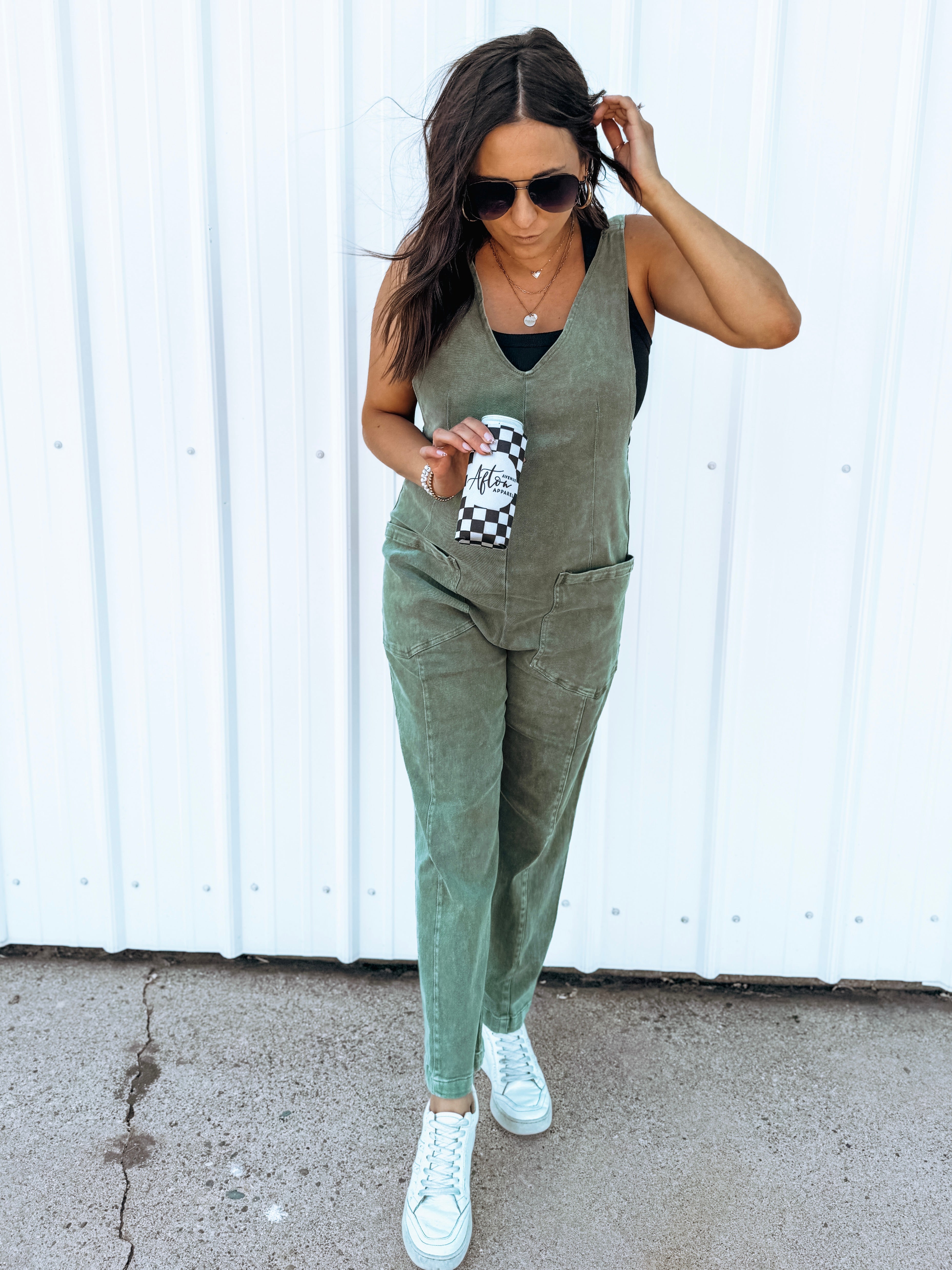 Nothing Left At All Buckle Denim Jumpsuit