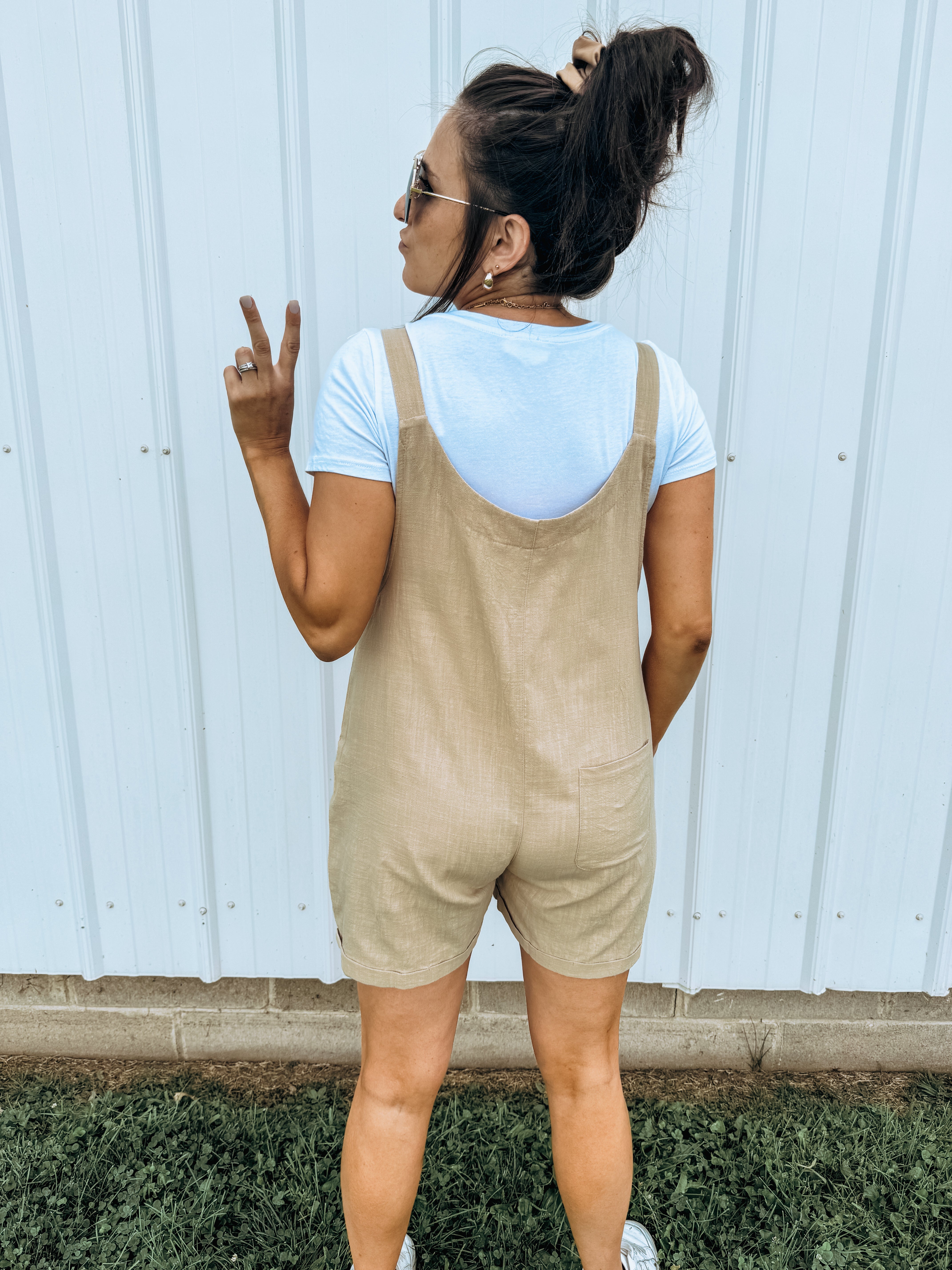 High Road Button Linen Romper