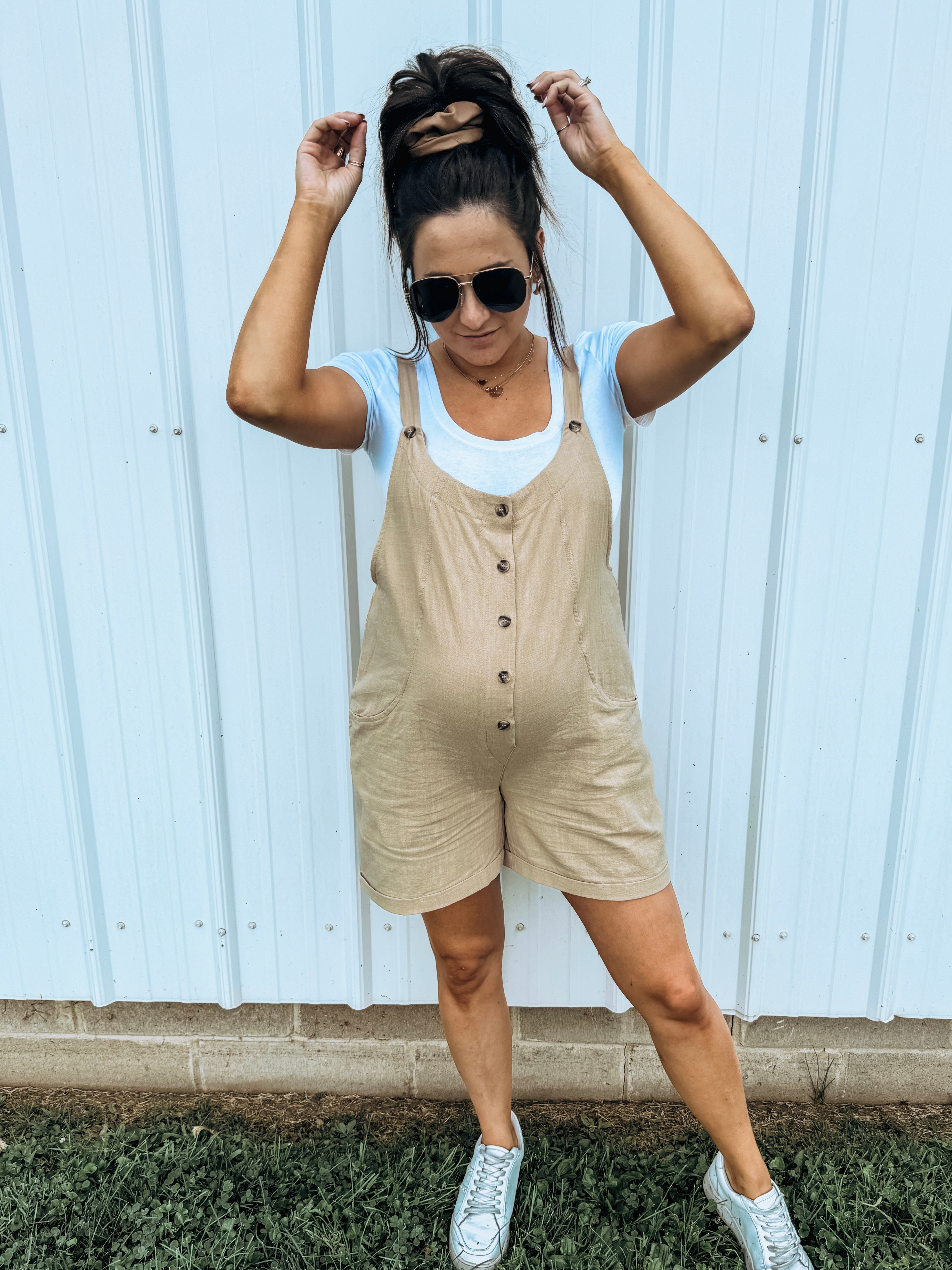 High Road Button Linen Romper