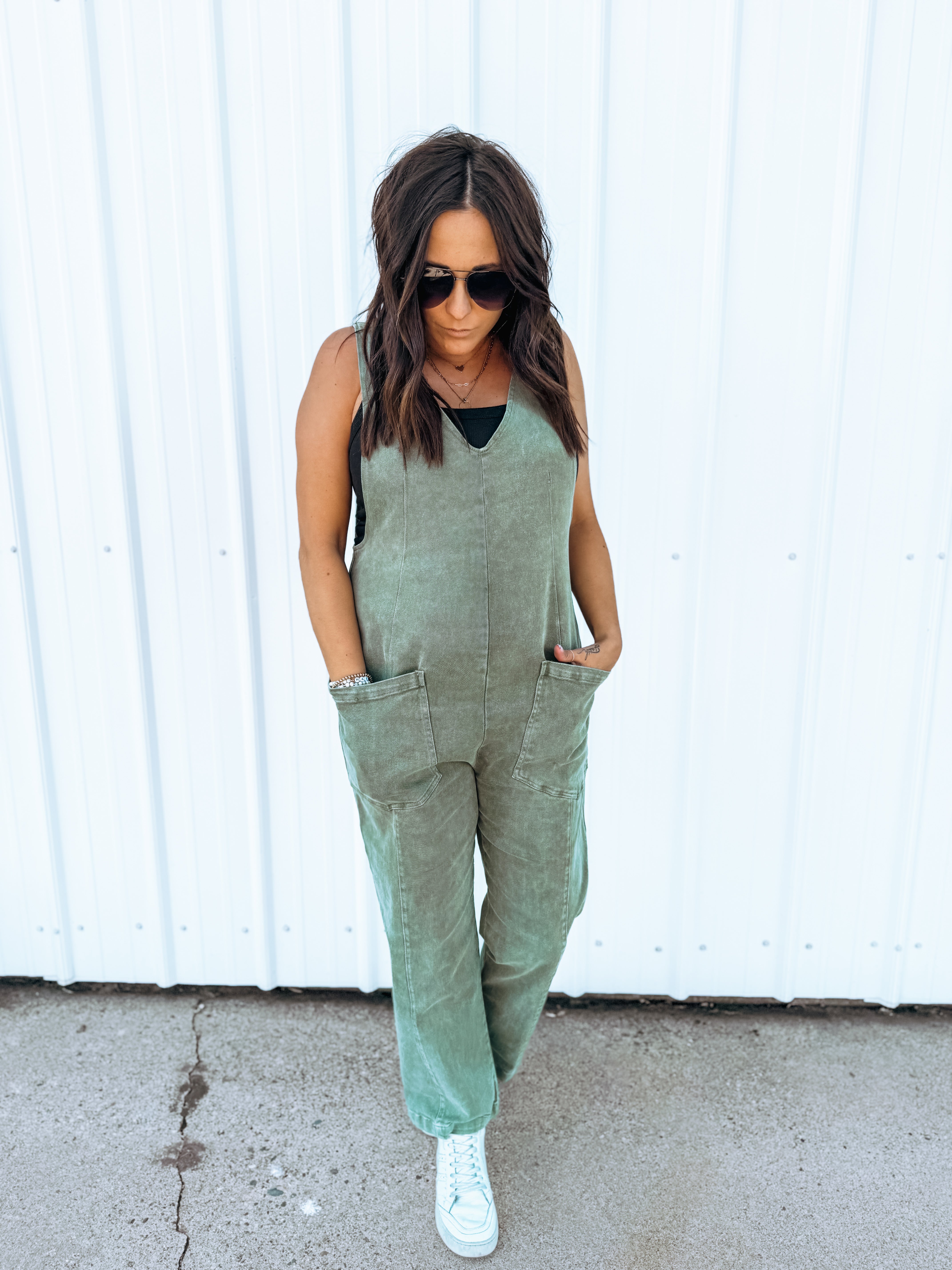 Nothing Left At All Buckle Denim Jumpsuit