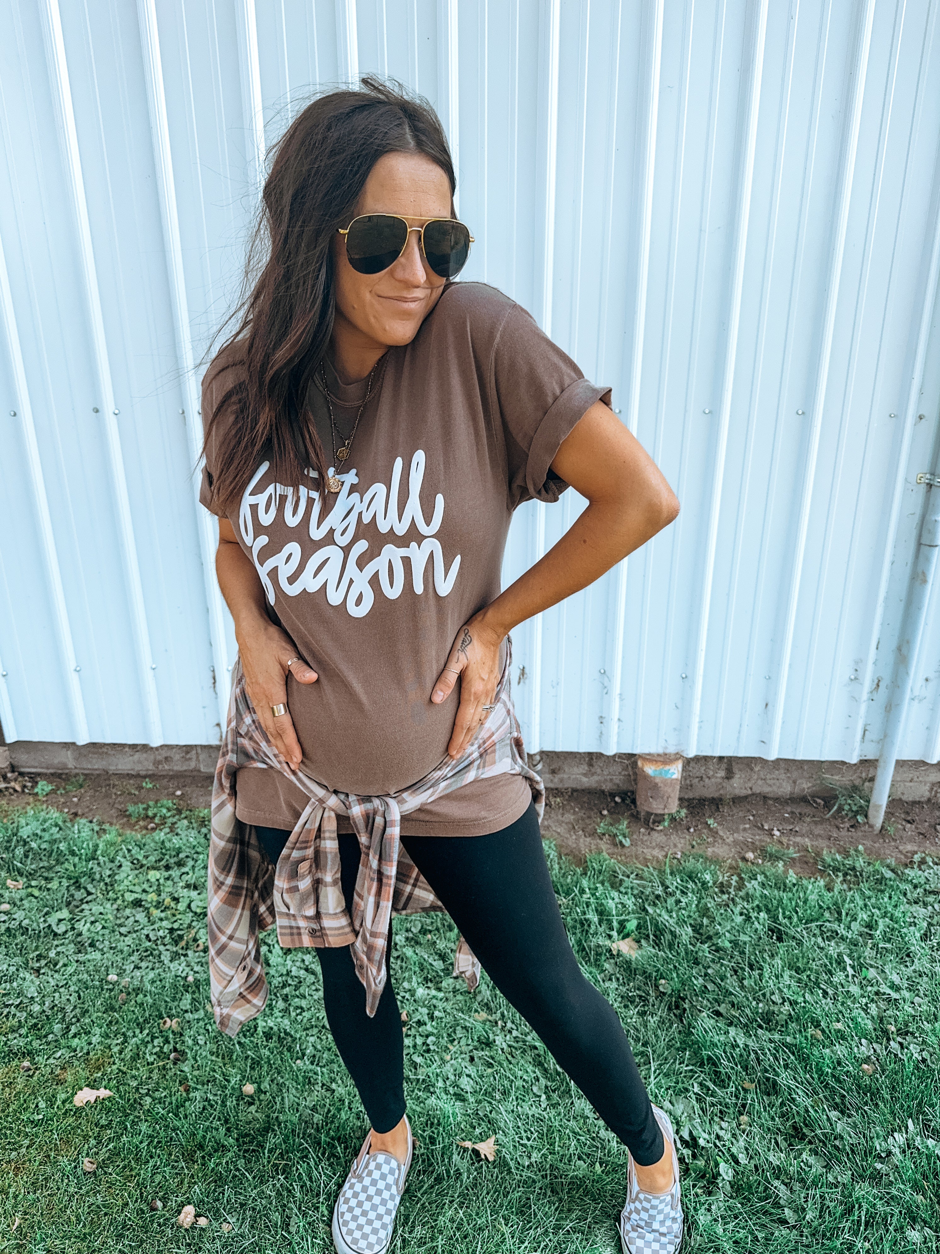 Football Season Puff Tee in Espresso