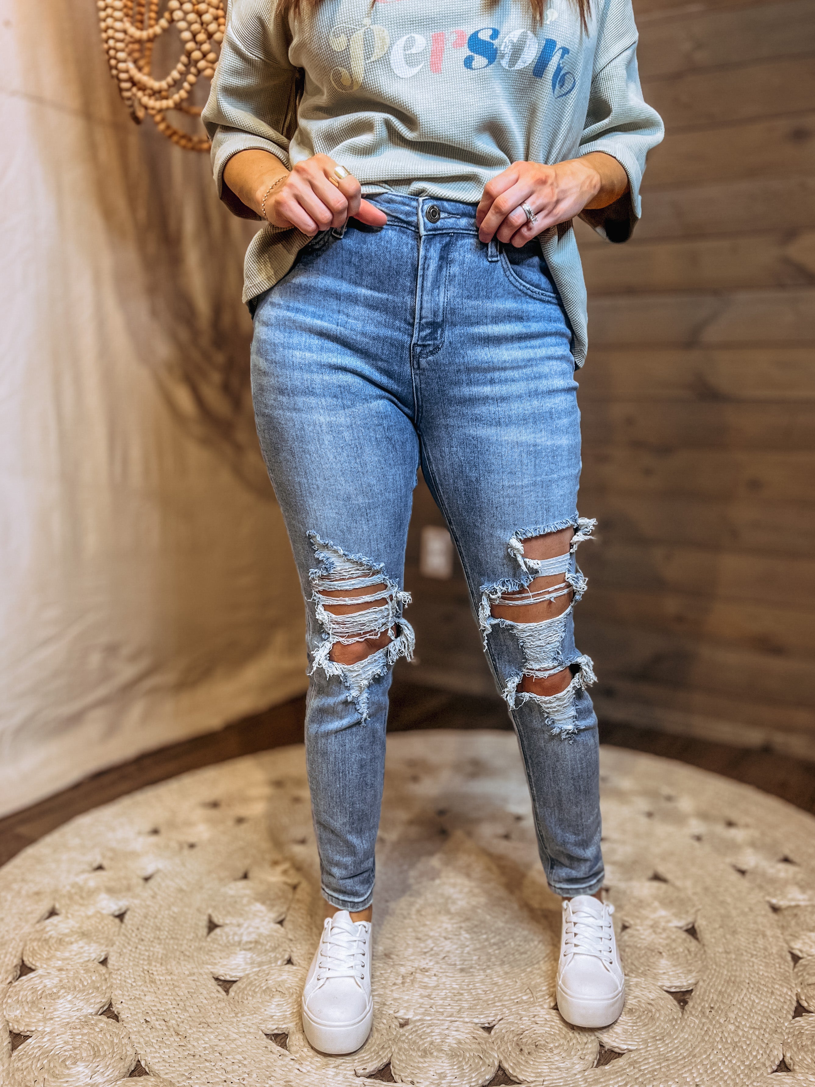 Mickey Distressed Skinnies